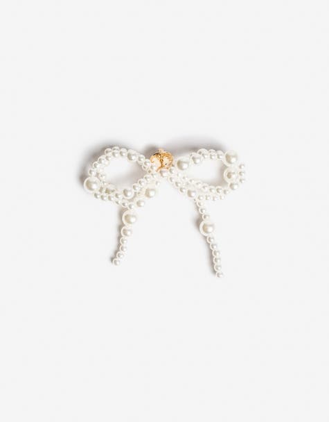 Moño de perlas  para los cordones